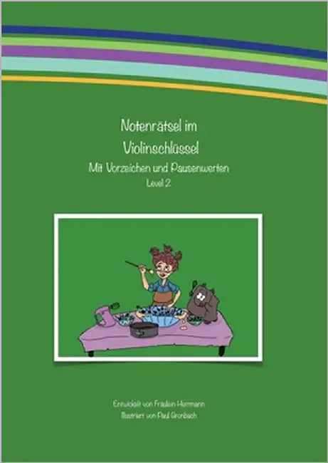 Notenrätsel im Violinschlüssel mit Vorzeichen: Level 2 by Herrmann, Fräulein