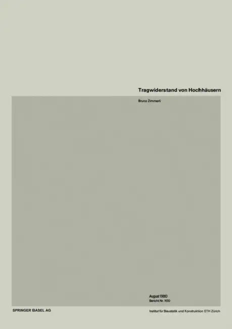Tragwiderstand Von Hochhäusern by B. Zimmerli