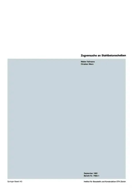 Zugversuche an Stahlbetonscheiben by Fellmann, Menn
