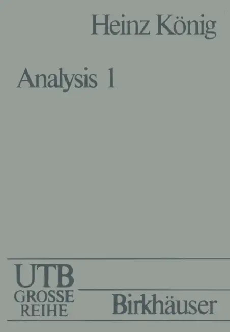 Analysis I by König