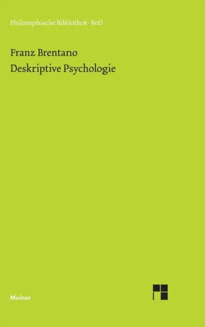 Deskriptive Psychologie by Franz Brentano, Roderick M. Chisholm, Wilhelm Baumgartner