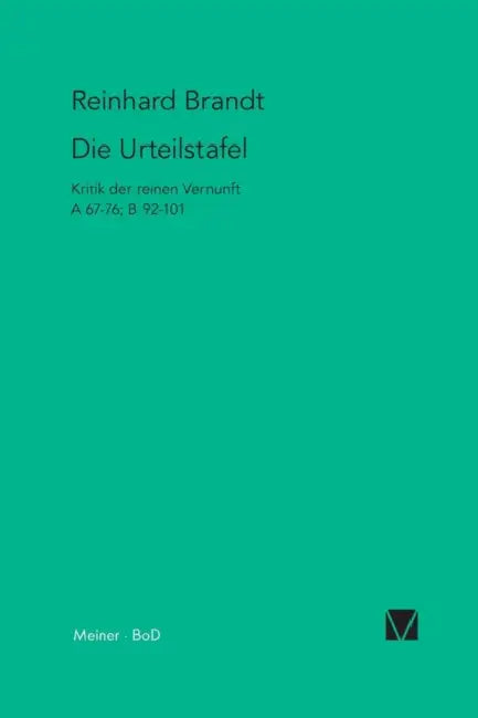 Die Urteilstafel by Reinhard Brandt