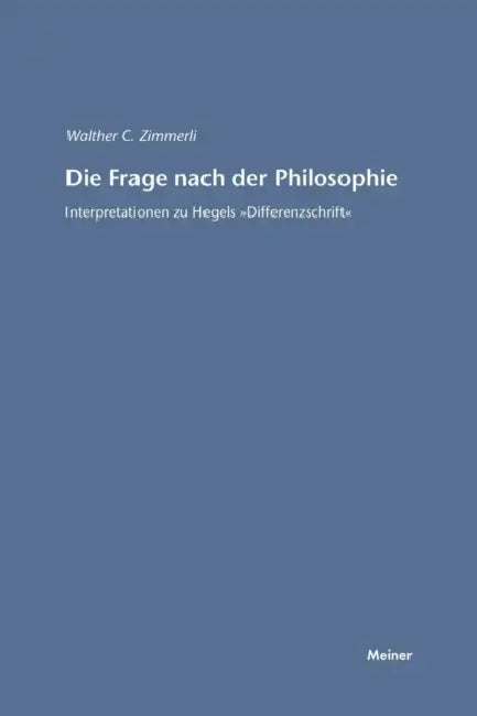 Die Frage nach der Philosophie by Walther C. Zimmerli
