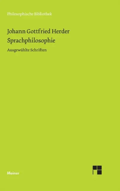 Sprachphilosophie by Johann Gottfried Herder, Erich Heintel
