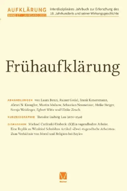 Frühaufklärung by Karl Eibl