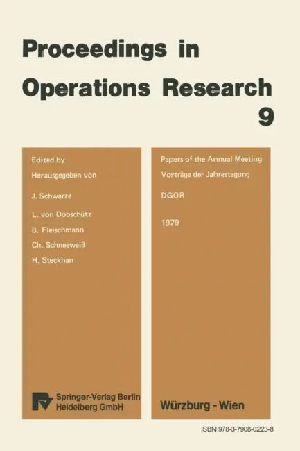 Vorträge Der Jahrestagung 1979 / Papers of the Annual Meeting 1979 by J. Schwarze, L. V. Dobschütz, B. Fleischmann