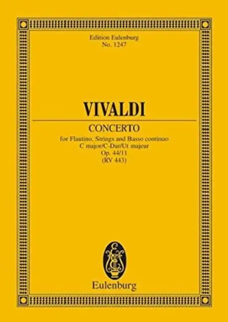 Piccolo Concerto C Major RV 443, Op. 44, No. 11: Study Score by Antonio Vivaldi
