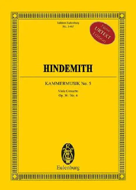 Chamber Music No. 5, Op. 36/4: Study Score by Paul Hindemith