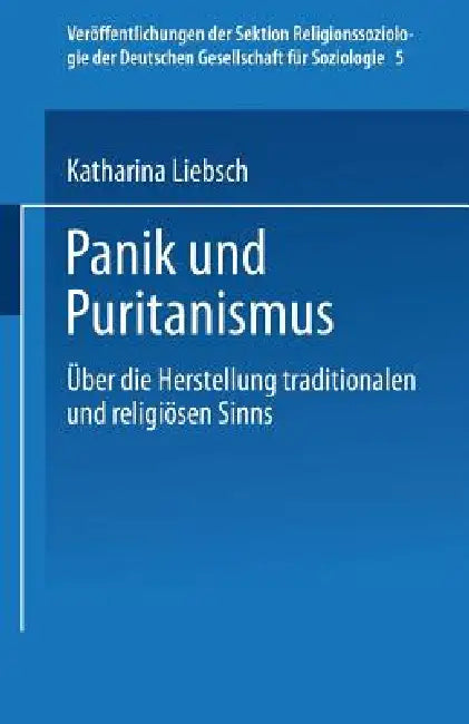 Panik Und Puritanismus: Über Die Herstellung Traditionalen Und Religiösen Sinns by Katharina Liebsch
