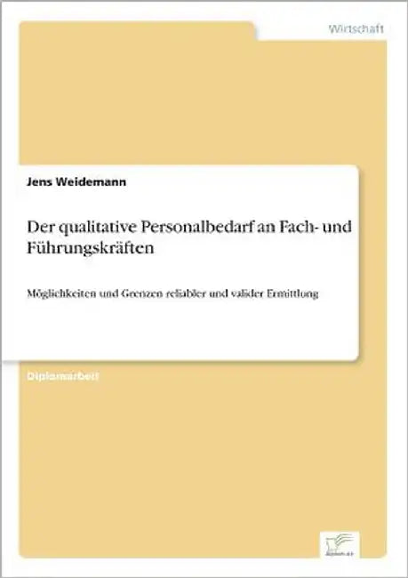 Der qualitative Personalbedarf an Fach- und Führungskräften: Möglichkeiten und Grenzen reliabler und valider Ermittlung by Weidemann, Jens