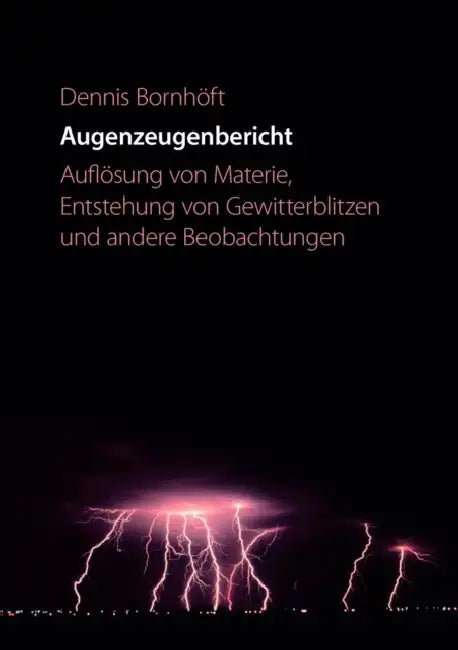 Augenzeugenbericht. Auflösung von Materie ...: Auflösung von Materie, Entstehung von Gewitterblitzen und andere Beobachtungen by Dennis Bornhöft