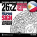 26x2 Intricate Coloring Pages with the Filipino Sign Language Alphabet: Fsl Manual Alphabet Coloring Book by Fingeralphabet Org