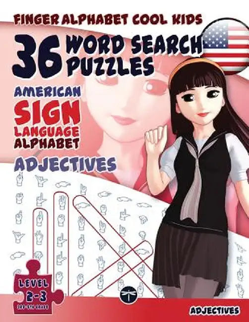 36 Word Search Puzzles with the American Sign Language Alphabet: Cool Kids Volume 01: Adjectives by Lassal