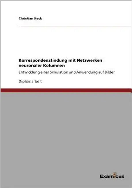 Korrespondenzfindung mit Netzwerken neuronaler Kolumnen: Entwicklung einer Simulation und Anwendung auf Bilder by Keck, Christian