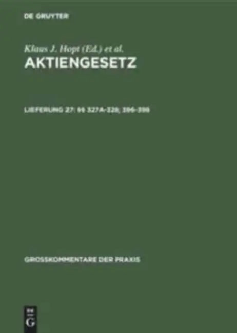 327a-328; 396-398 by Holger Fleischer, Karsten Schmidt