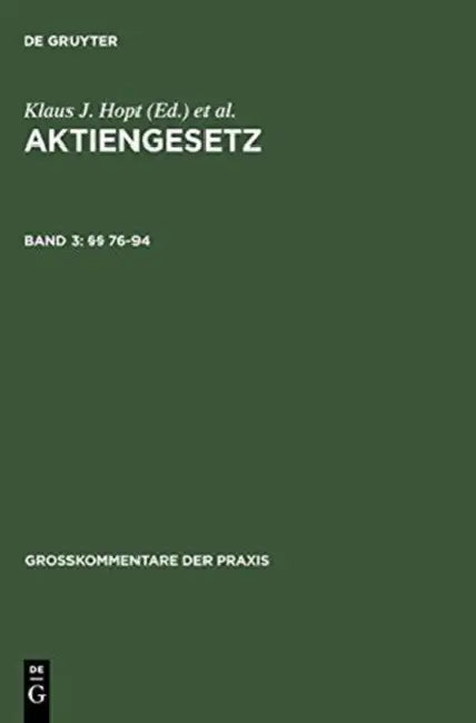 76-94 by Michael Kort, Mathias Habersack, Klaus J. Hopt
