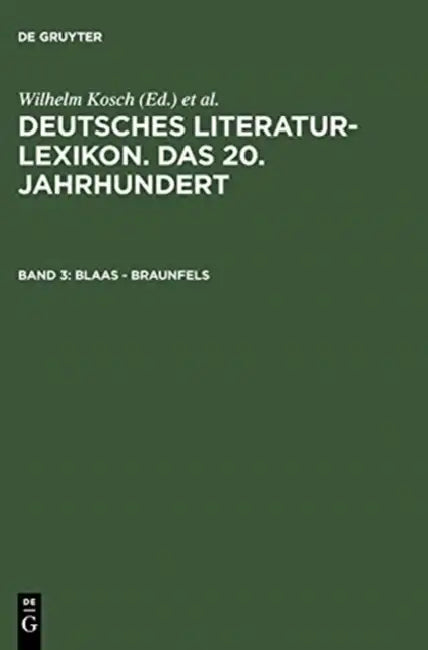 Blaas - Braunfels by Lutz (EDT)/ Kosch, Wilhelm (CRT) Hagestedt
