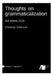 Thoughts on grammaticalization by Christian Lehmann