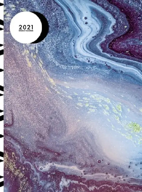 Weekly Planner 2021 8.5 x 11: 12 Month Hardcover Planner 2021 January - December 2021 2 Pages per Week Blue Marble Design by Pilvi Paper
