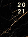 Agenda 2021 Vertical: Couverture Rigide, Ggrand Agenda 2021 Semainier, Agenda Planner 12 Mois, 1 Semaine sur 2 Pages, Planificateur Relié, Marbre Noir by Pilvi Paper