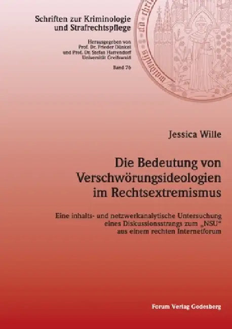 Die Bedeutung von Verschwörungsideologien im Rechtsextremismus: Eine inhalts- und netzwerkanalytische Untersuchung eines Diskussionsstrangs zum "NSU" by Jessica Wille