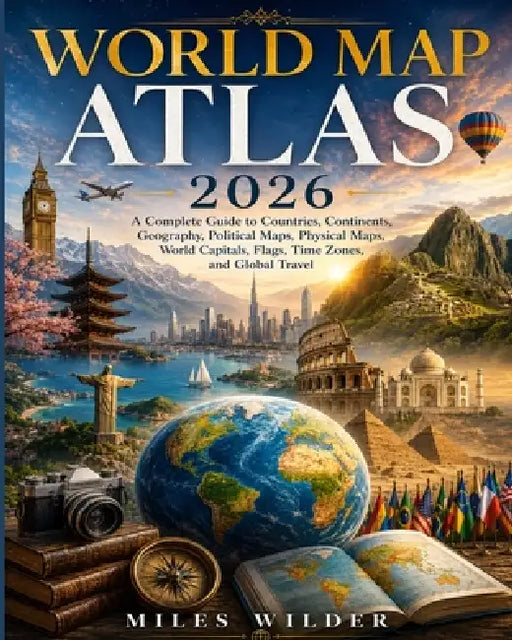 World Map Atlas 2026: A Complete Guide to Countries, Continents, Geography, Political Maps, Physical Maps, World Capitals, Flags, Time Zones, and Glob by Miles Wilder