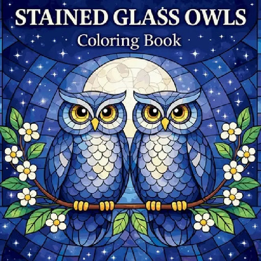Stained Glass Owls Coloring Book by Johana Iahn