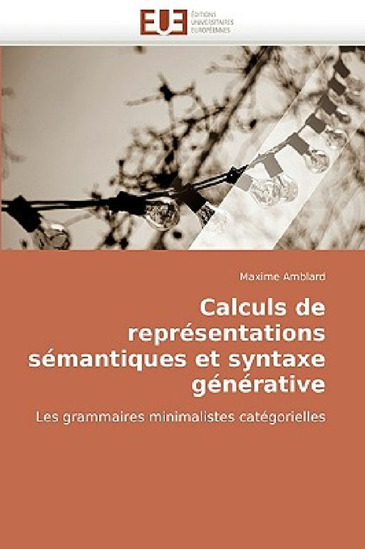 Calculs de Représentations Sémantiques Et Syntaxe Générative by Amblard-M