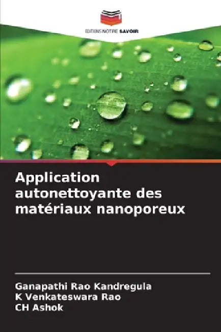 Application autonettoyante des matériaux nanoporeux by Ganapathi Rao Kandregula, K. Venkateswara Rao, Ch Ashok
