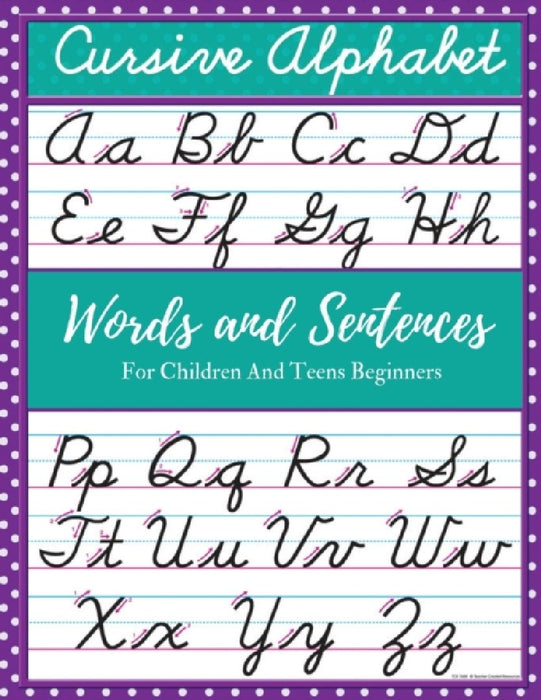 Cursive Alphabet Words and Sentences For Children and Teens Beginners: Cursive For Children and Teens Beginners workbook. Cursive letter tracing book.