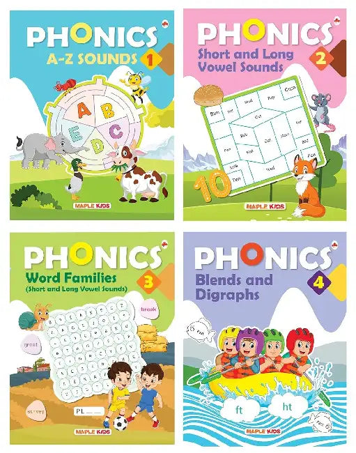 Phonics Reader (Set Of 4 Books) - Alphabet Sounds, Short And Long Vowel Sounds, Word Families, Blends And Digraphs by Poonam Mittal