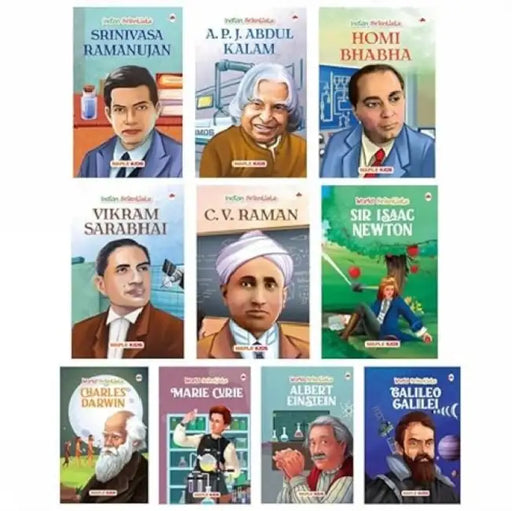 Story Books For Kids (Set Of 10 Books) (Illustrated) - World And Indian Scientists - Einstein, Newton, Galileo Galilei, Marie Curie, Charles Darwin by Pearson Education India