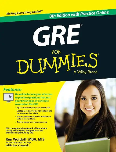 GRE for Dummies, 8ed: With Practice Online by Ron Woldoff, Joseph Kraynak