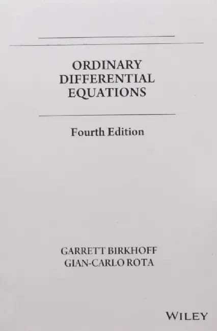 Ordinary Differential Equations, 4e by Birkhoff