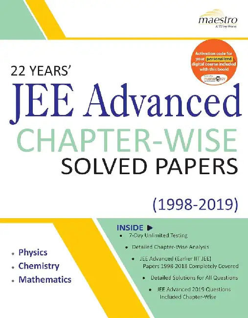 Wiley's 22 Years' JEE Advanced Chapter-Wise Solved Papers (1998-2019) by Wiley Editorial
