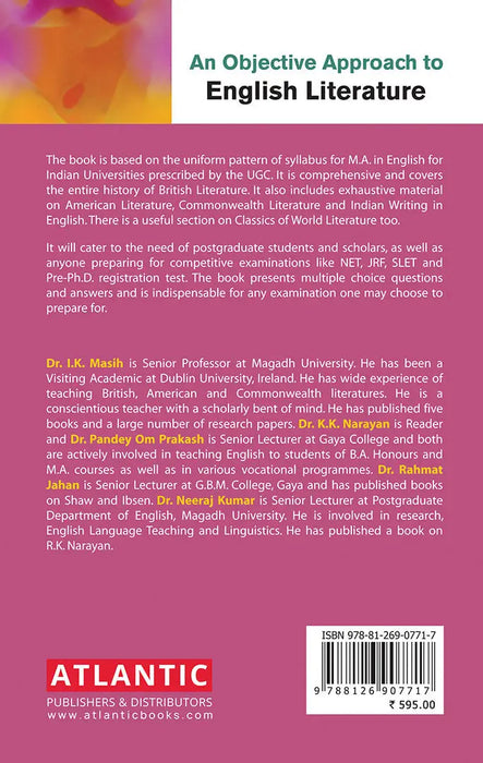An Objective Approach to English Literature: for NET, JRF, SLET and Pre-Ph.D. Registration Test by Ivan K. Masih