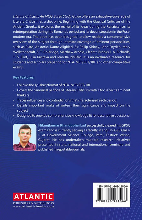 Literary Criticism: An MCQ Based Study Guide for NTA-NET/SET/JRF and Other Competitive Examinations by Nikunjkumar Khandubhai Lad