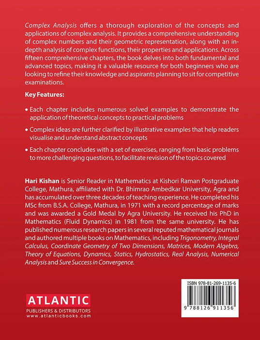 Complex Analysis: For B.A., B.Sc. Hons. M.A., M.Sc., B.E., PCS, GATE, CSIR-UGC Net and Various Competitive Examination by Hari Kishan