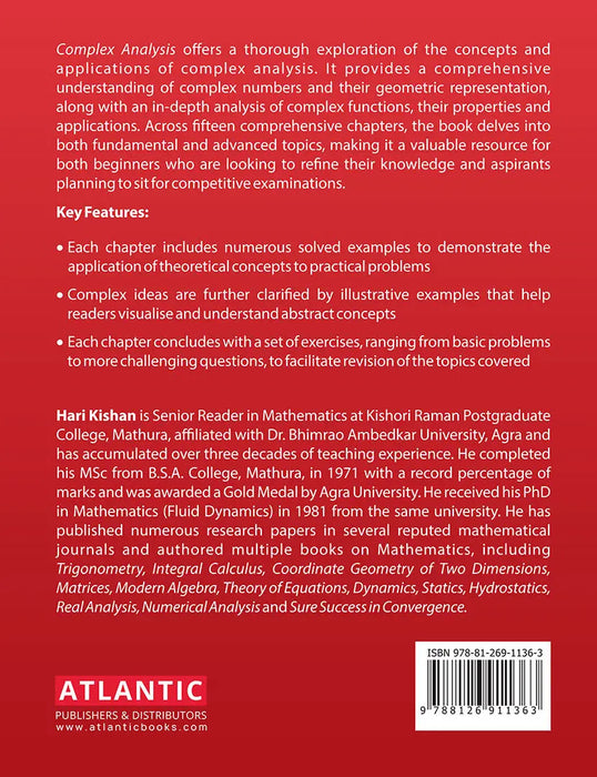 Complex Analysis: For B.A., B.Sc. Hons. M.A., M.Sc., B.E., PCS, GATE, CSIR-UGC Net and Various Competitive Examination by Hari Kishan