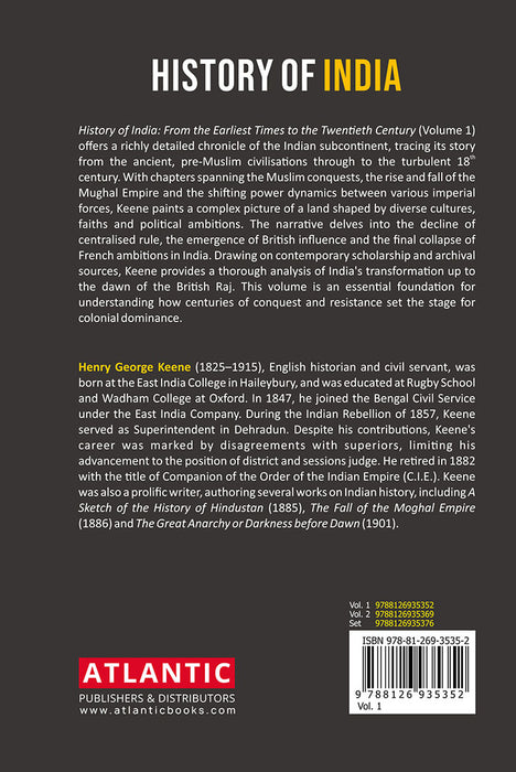 History of India: From the Earliest Times to the Twentieth Century Vol. 1