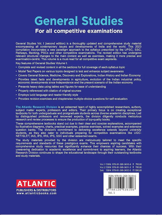 General Studies: For all competitive examinations,SSC, Railways, Banking, PSC, UPSC, and other competitive exams (Vol. 1) by Atlantic Research Division