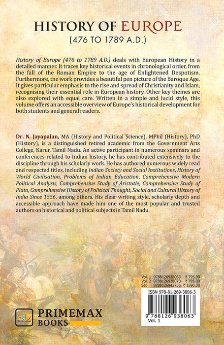 History of Europe 479 -1789 A.D. by N. Jayapalan