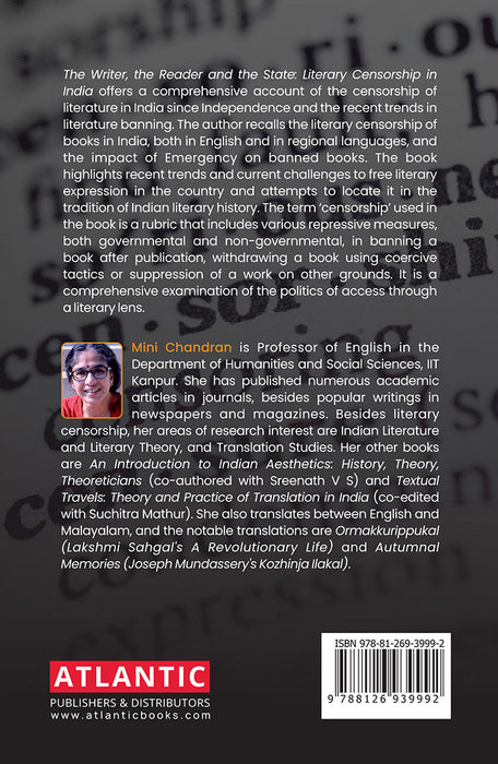 The Writer, the Reader and the State: Literary Censorship in India