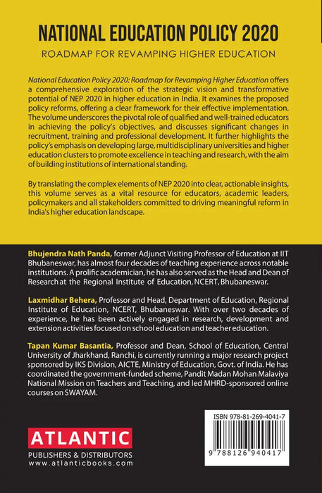 National Education Policy 2020: Roadmap For Revamping Higher Education by Bhujendra Nath Panda, Laxmidhar Behera, Tapan Kumar Basantia