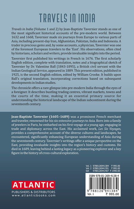 Travels In India: Jean-Baptiste Travernier (Vol. 1)