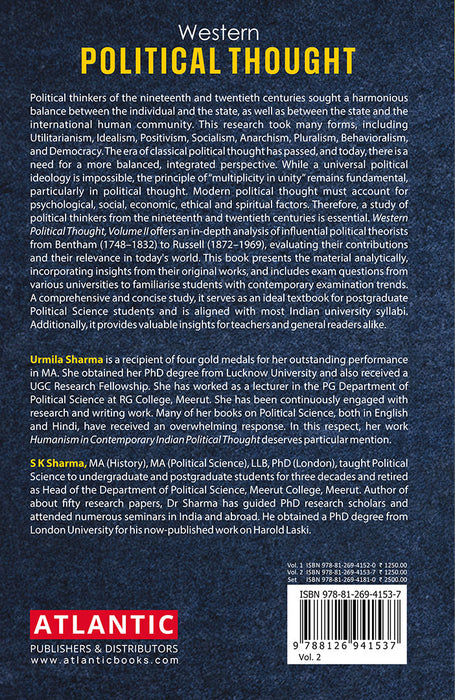 Western Political Thought: From Bentham to Present Day by Urmila Sharma,S.K. Sharma