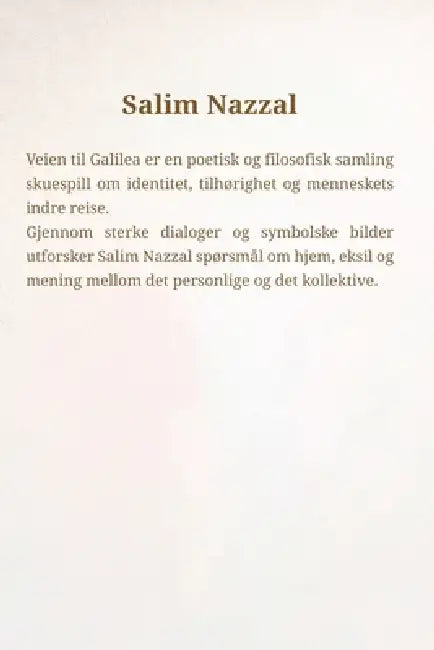Veien til Galilea by Salim Nazzal