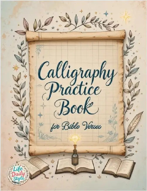 Calligraphy Practice Book: For Bible Verses - A Christian Calligraphy Workbook with Hand Lettering & Tracing Sheets Easter & Religious Gifts for Adult by Life Daily Style