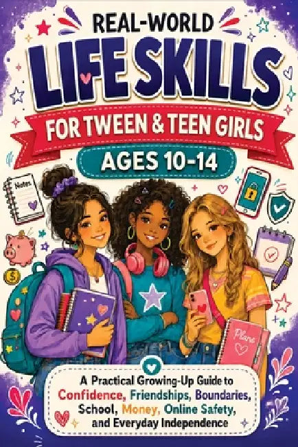 Real-World Life Skills for Tween & Teen Girls Ages 10-14: A Practical Growing-Up Guide to Confidence, Friendships, Boundaries, School, Money, Online S by Childlike Mischievous