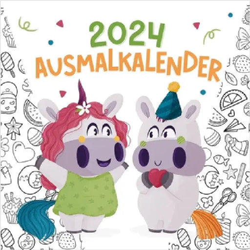 Ausmalkalender 2024: Kreativkalender mit Einhörnern für Kinder und Erwachsene by Lily Heart